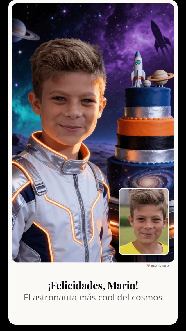 Astronaut-themed card