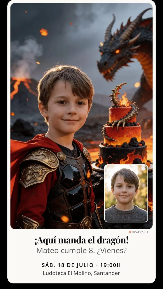 Dragon tamer-themed invitation