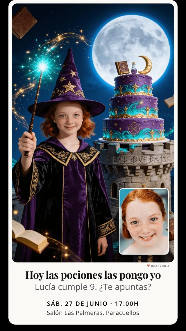 Sorceress-themed invitation